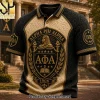 Alpha Phi Alpha 1906 Fraternity Premium 3D Embossed Luxury Gold and Black Polo Shirt