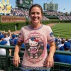 Chicago Cubs Hello Kitty Wrigleyville Premium Pink 3D Embossed T-Shirt