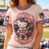 Chicago Cubs Hello Kitty Wrigleyville Premium Pink 3D Embossed T-Shirt