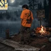 Friday the 13th Camp Crystal Lake Jason Voorhees Halloween Horror Orange Graphic T-Shirt