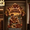 Washington Commanders NFL Funny Pig Mascot Burgundy and Gold Tropical Sunset Hawaiian Shirt
