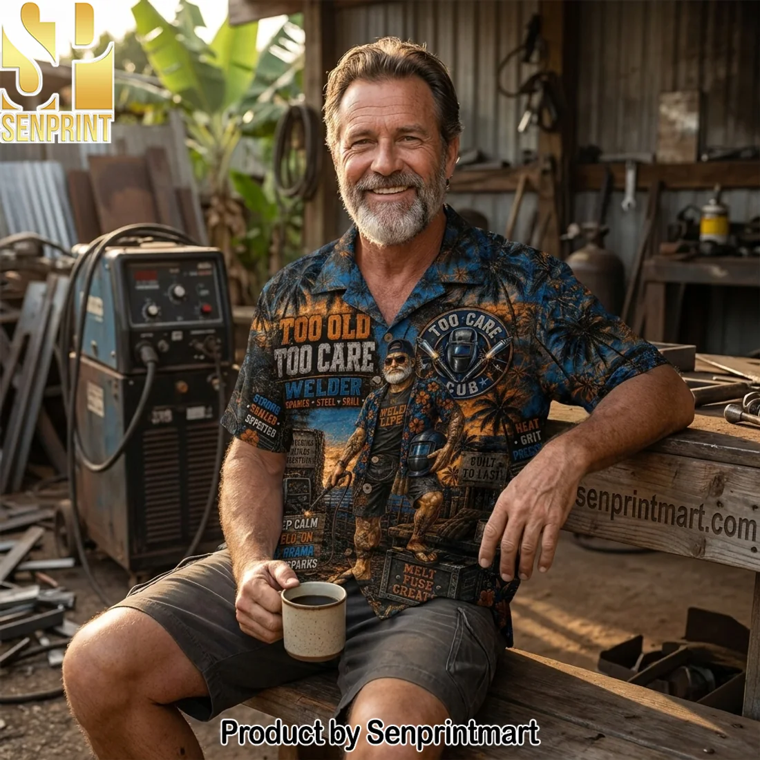 Too Old Too Care Welder Funny Weld Life Men’s Tropical Button Down Hawaiian Shirt Too Old Too Care Welder Funny Weld Life Men’s Tropical Button Down Hawaiian Shirt