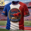 SMU Mustangs NCAA College Football Est 1911 Premium 3D Embossed Textured T-Shirt