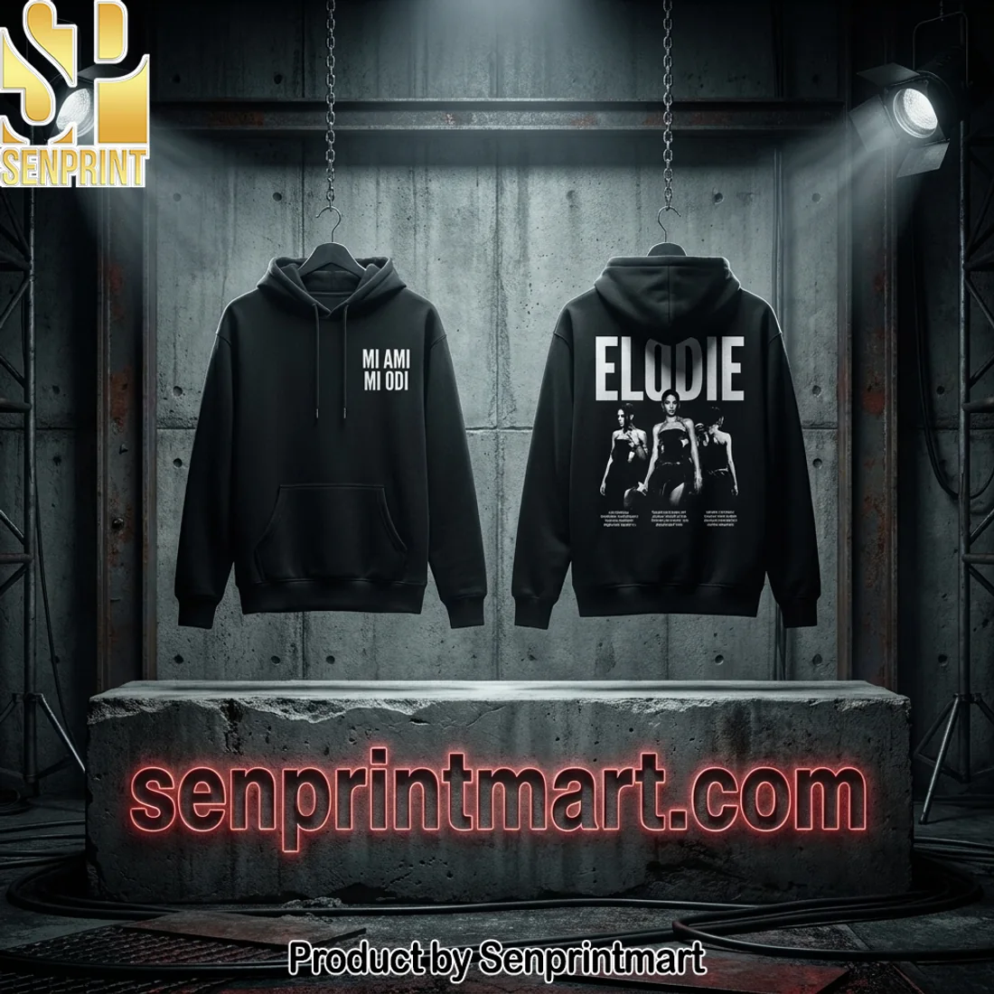 Elodie Stadium Show 2027 Mi Ami Mi Odi Concert Tour Streetwear Graphic Hoodie