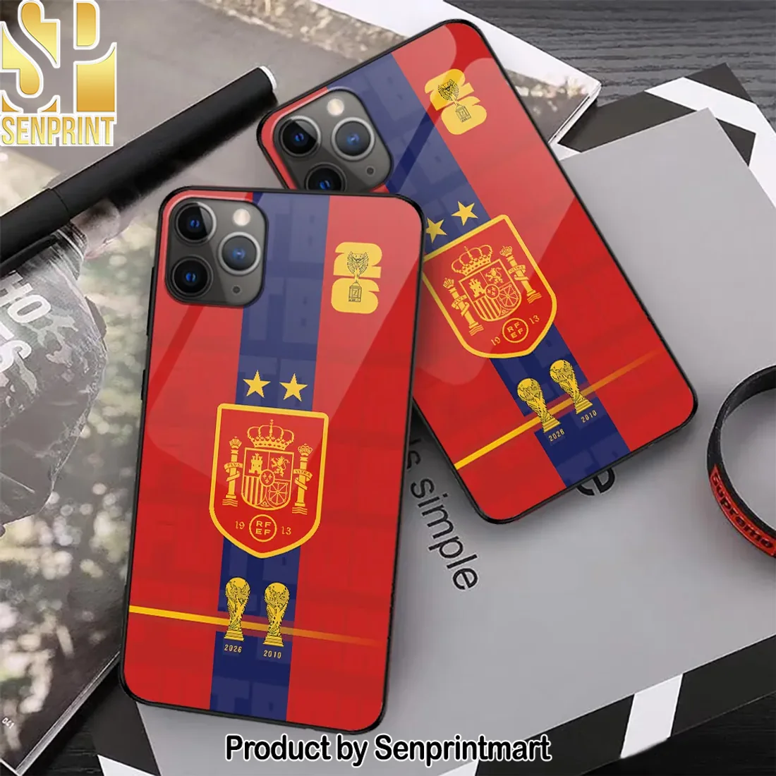 Spain National Football Team 2010 2026 World Cup Champions RFEF Crest Phone Case Spain National Football Team 2010 2026 World Cup Champions RFEF Crest Phone Case