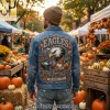 Philadelphia Eagles Fly Eagles Fly Fall Sundays Premium Embellished Denim Jacket