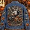 Philadelphia Eagles Fly Eagles Fly Fall Sundays Premium Embellished Denim Jacket