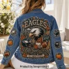 Philadelphia Eagles Fly Eagles Fly Fall Sundays Premium Embellished Denim Jacket