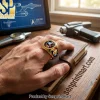 Star Trek The Original Series 60th Anniversary 1966-2026 Gold 3D Engraved Commemorative Ring