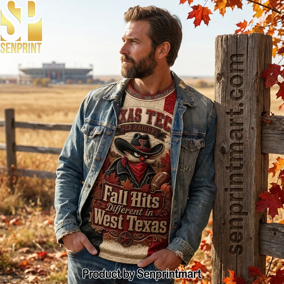 Texas Tech Red Raiders Fall Hits Different in West Texas Premium 3D Embossed Graphic T-Shirt Texas Tech Red Raiders Fall Hits Different in West Texas Premium 3D Embossed Graphic T-Shirt