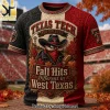 Texas Tech Red Raiders Fall Hits Different in West Texas Premium 3D Embossed Graphic T-Shirt