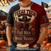 Texas Tech Red Raiders Fall Hits Different in West Texas Premium 3D Embossed Graphic T-Shirt