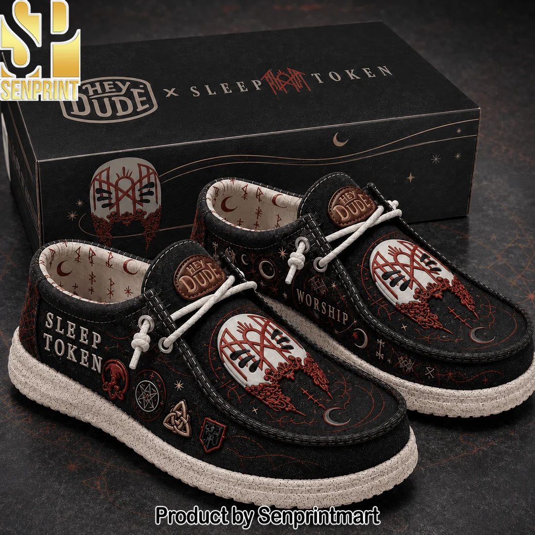 Sleep Token Worship Custom Gothic Graphic Lightweight Casual Canvas Loafer Shoes Sleep Token Worship Custom Gothic Graphic Lightweight Casual Canvas Loafer Shoes