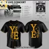 Kanye West Ye Bully Live Concert Tour 2026 Black Gold Premium 3D Baseball Jersey