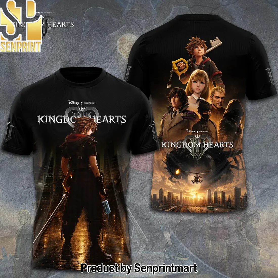 Kingdom Hearts IV Sora 3D All Over Print Video Game Graphic T-Shirt Kingdom Hearts IV Sora 3D All Over Print Video Game Graphic T-Shirt