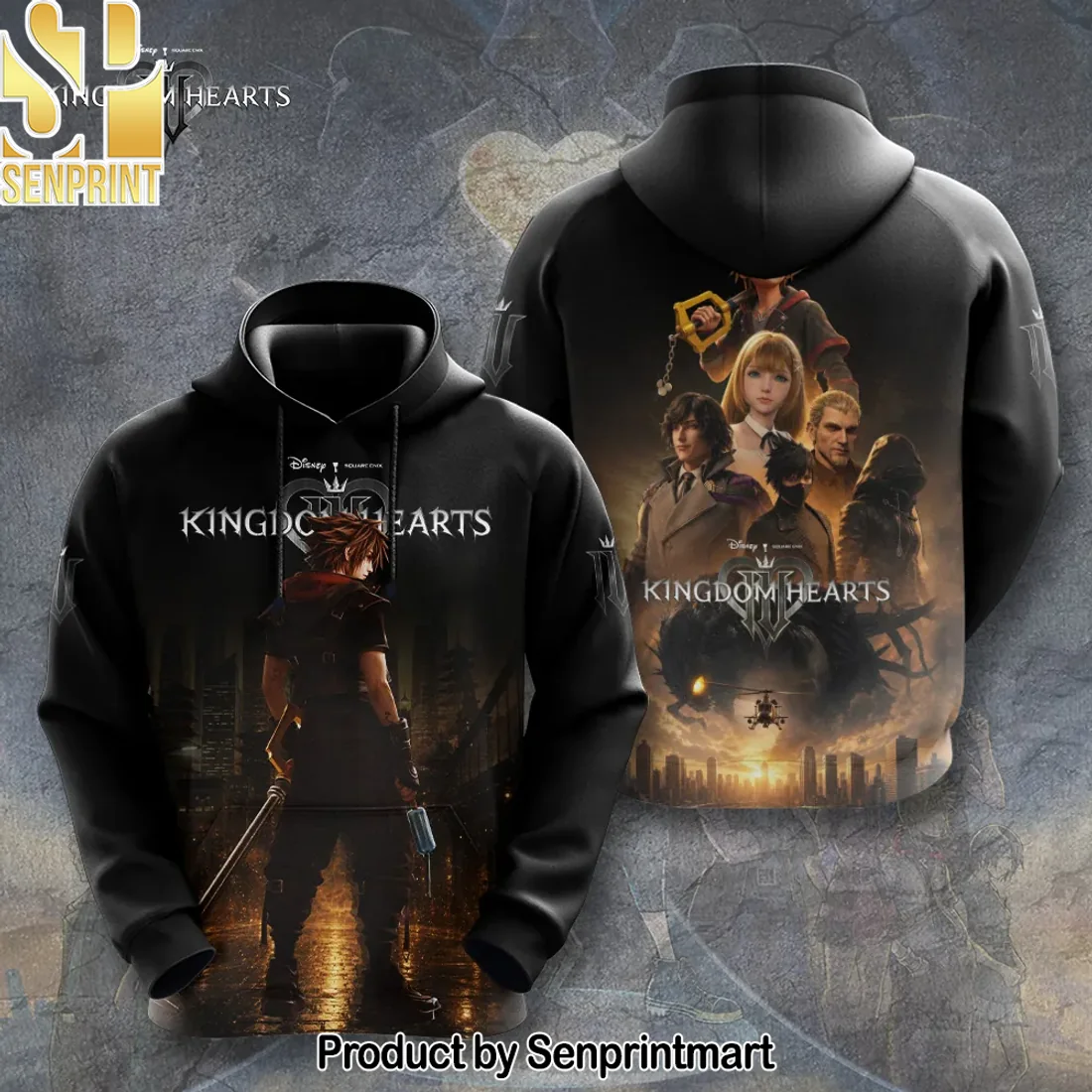 Kingdom Hearts IV Sora 3D All Over Print Video Game Graphic T-Shirt Kingdom Hearts IV Sora 3D All Over Print Video Game Graphic T-Shirt