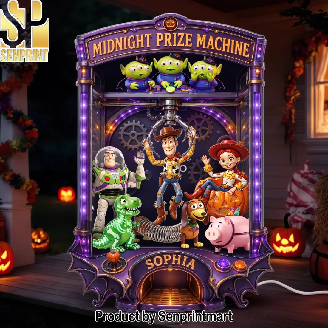 Personalized Toy Story Halloween Midnight Prize Machine LED Custom Name Acrylic Light Box Personalized Toy Story Halloween Midnight Prize Machine LED Custom Name Acrylic Light Box
