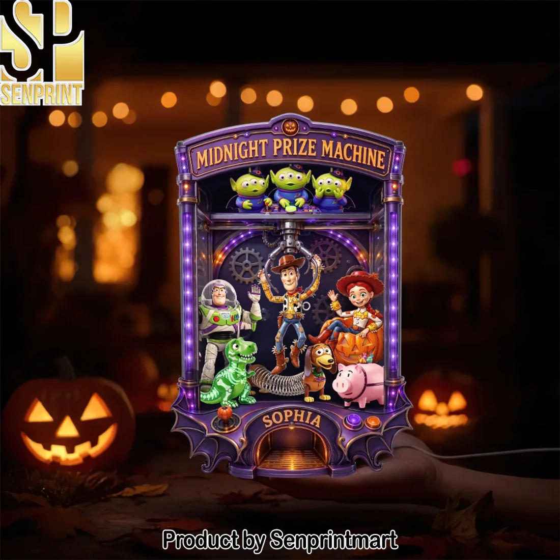 Personalized Toy Story Halloween Midnight Prize Machine LED Custom Name Acrylic Light Box Personalized Toy Story Halloween Midnight Prize Machine LED Custom Name Acrylic Light Box