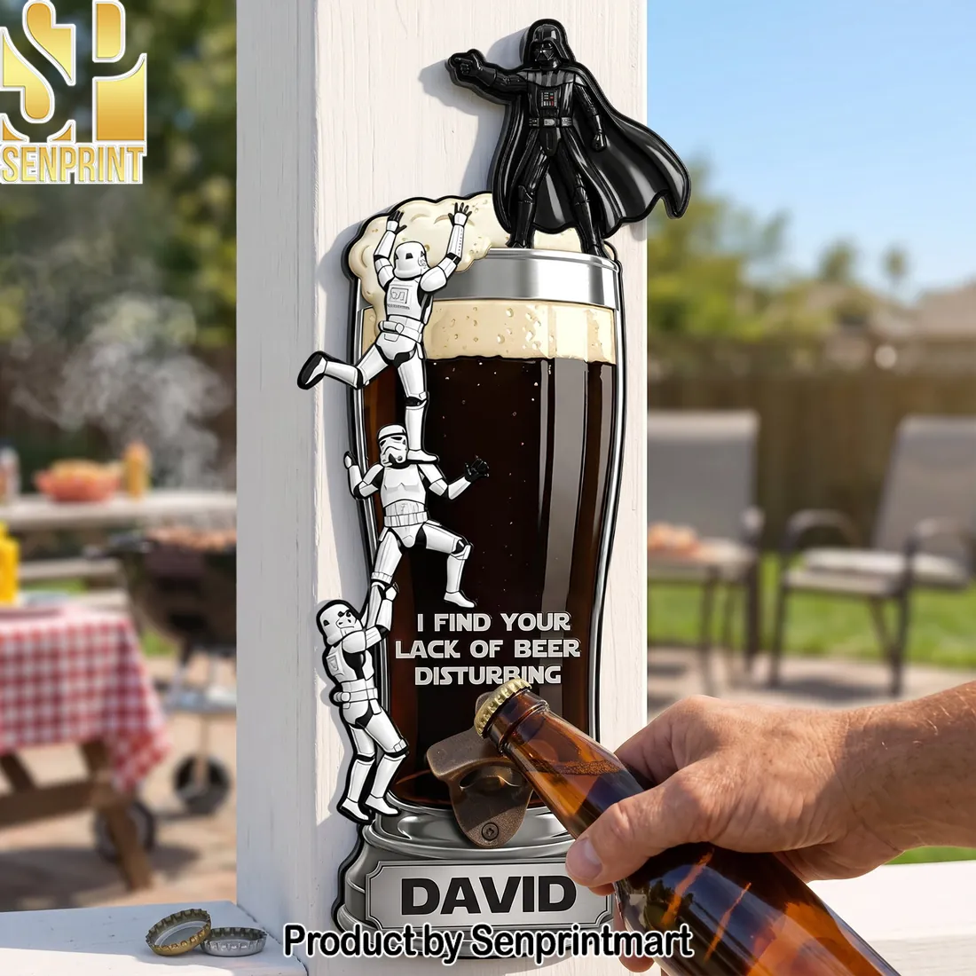 Darth Vader Lack of Beer Disturbing Personalized Star Wars Wall Mounted Bottle Opener