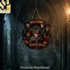Welcome Foolish Mortals Personalized Halloween Devil Cat Wooden Hanging Sign Welcome Foolish Mortals Personalized Halloween Devil Cat Wooden Hanging Sign