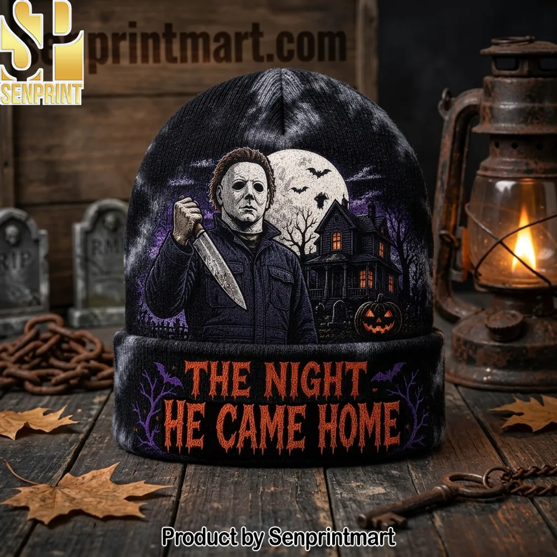 Michael Myers The Night He Came Home Spooky Halloween Beanie Hat