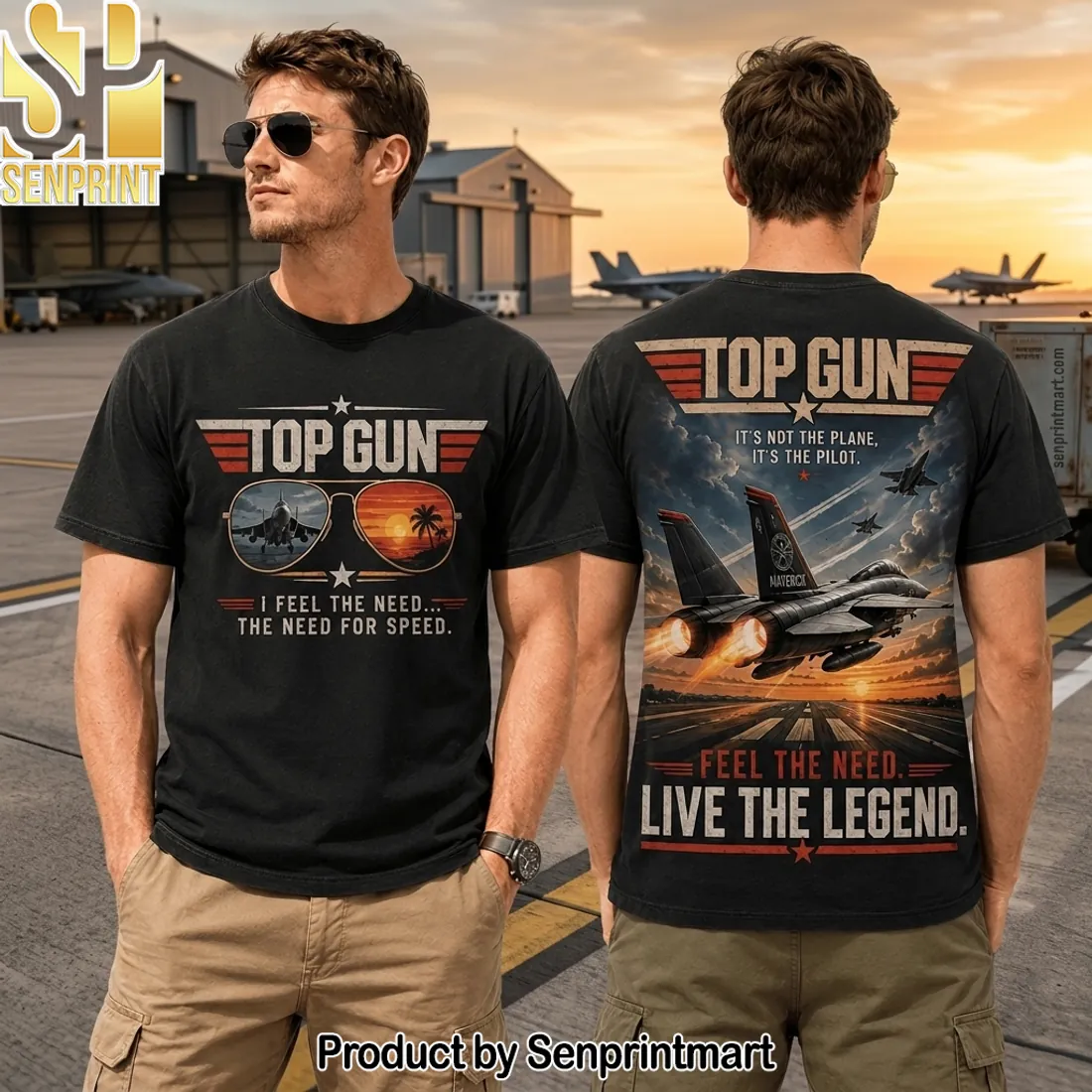 Top Gun Live The Legend Feel The Need For Speed Retro Graphic T-Shirt Top Gun Live The Legend Feel The Need For Speed Retro Graphic T-Shirt