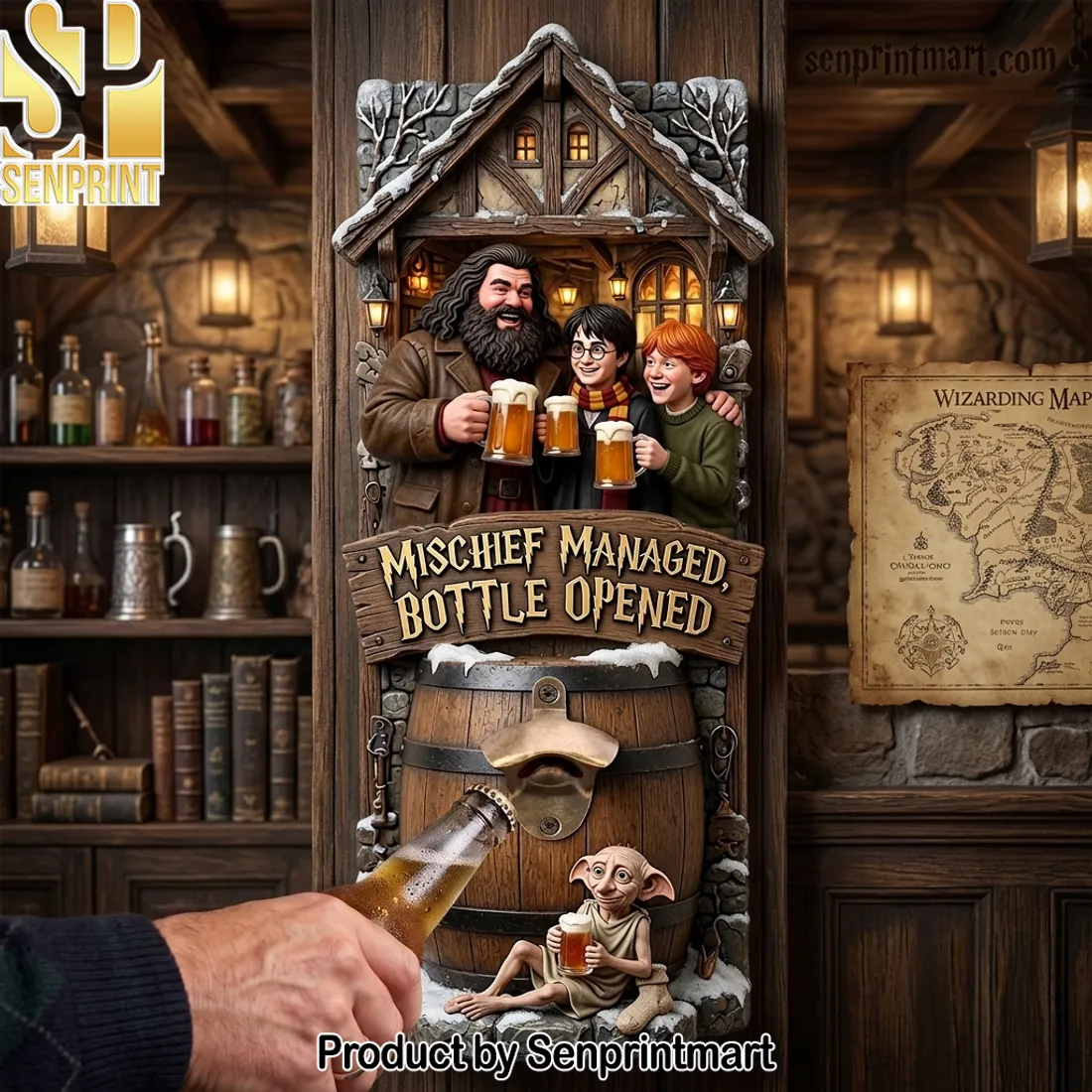 Mischief Managed Bottle Opened Wizard 3D Wall Mounted Bottle Opener Mischief Managed Bottle Opened Wizard 3D Wall Mounted Bottle Opener