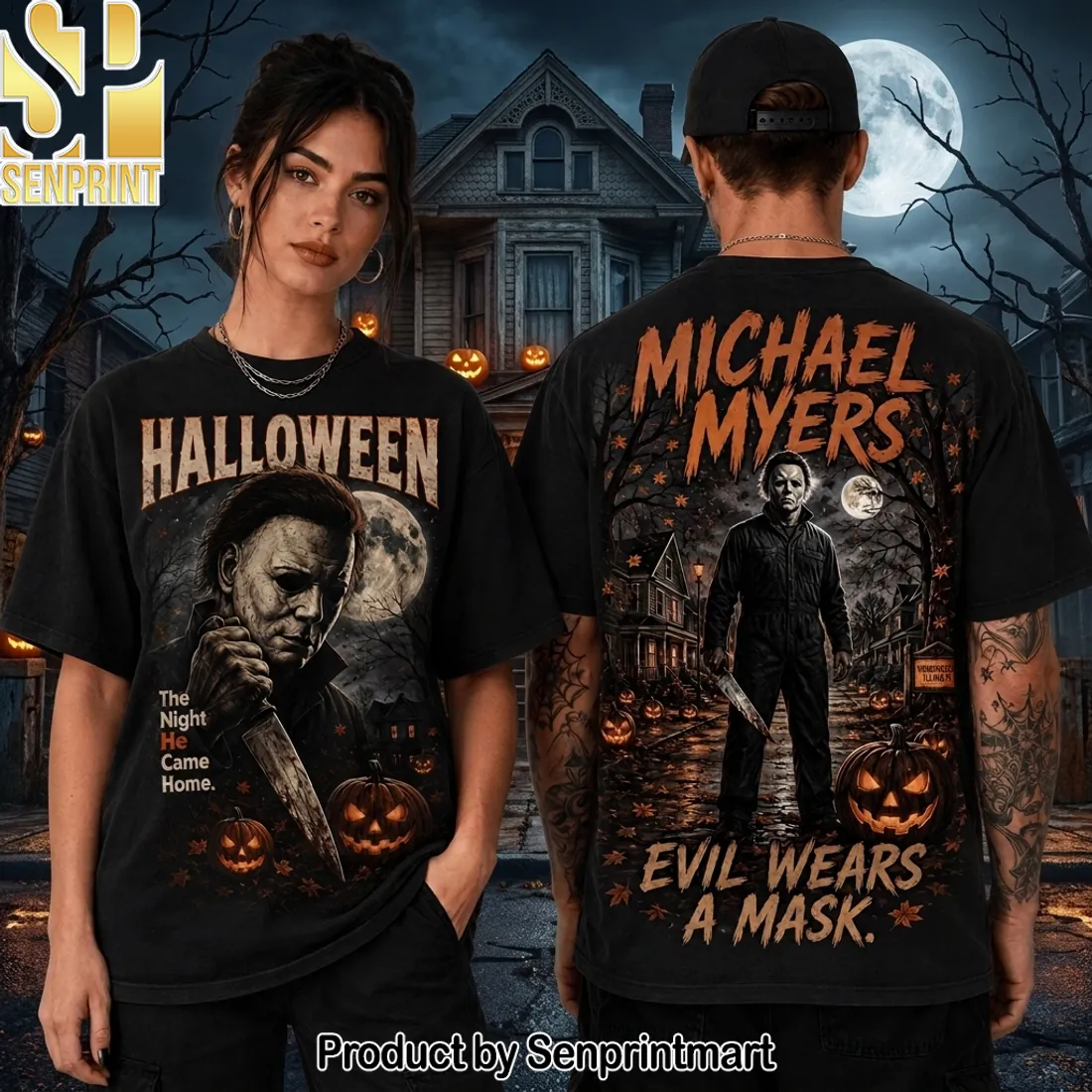 Michael Myers Halloween The Night He Came Home Horror Graphic T-Shirt