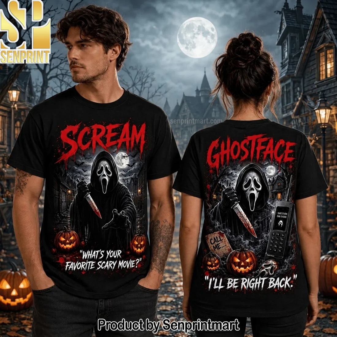 Scream Ghostface What’s Your Favorite Scary Movie Halloween Graphic T-Shirt