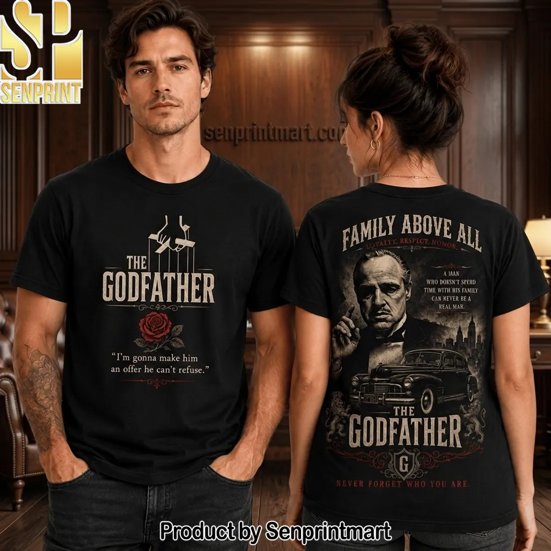 The Godfather Family Above All Premium Graphic 3D T-Shirt
