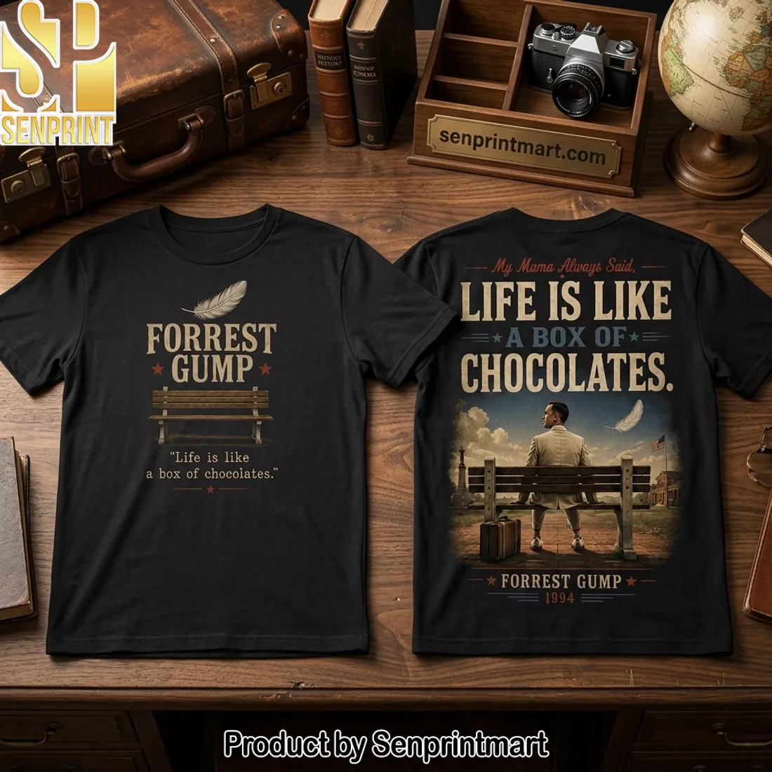 Forrest Gump Life Is Like A Box Of Chocolates Vintage Graphic T-Shirt