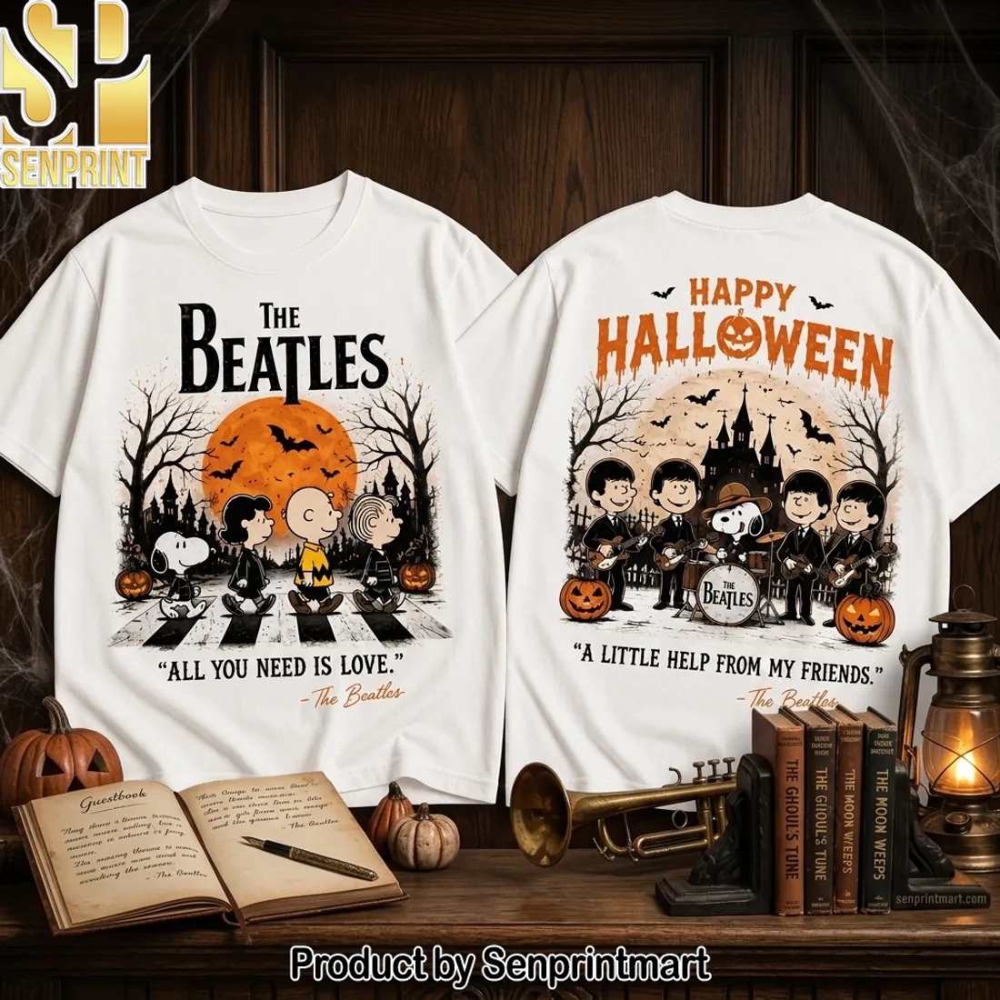 The Beatles Peanuts Happy Halloween All You Need Is Love T-Shirt