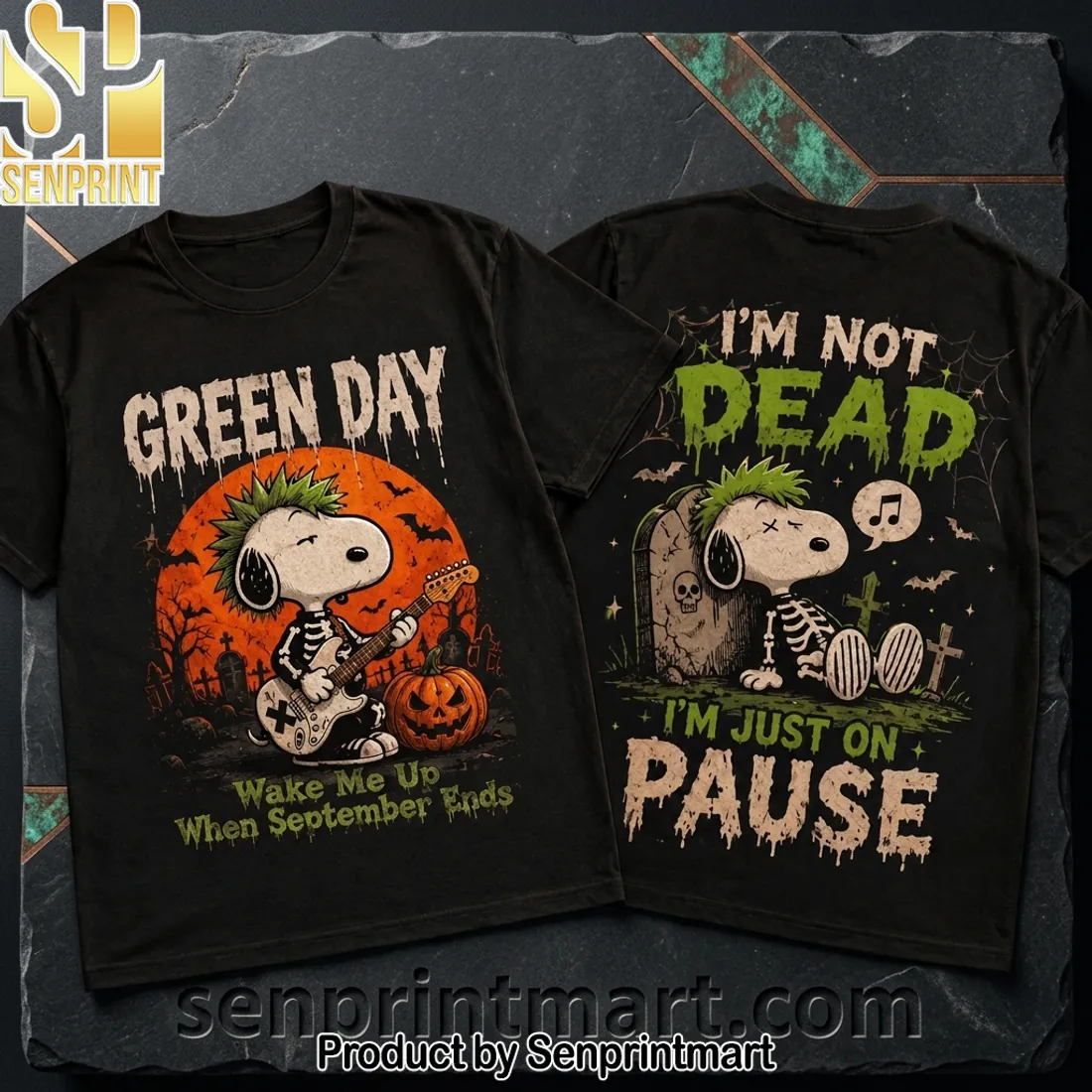 Green Day Snoopy Wake Me Up When September Ends Halloween T-Shirt
