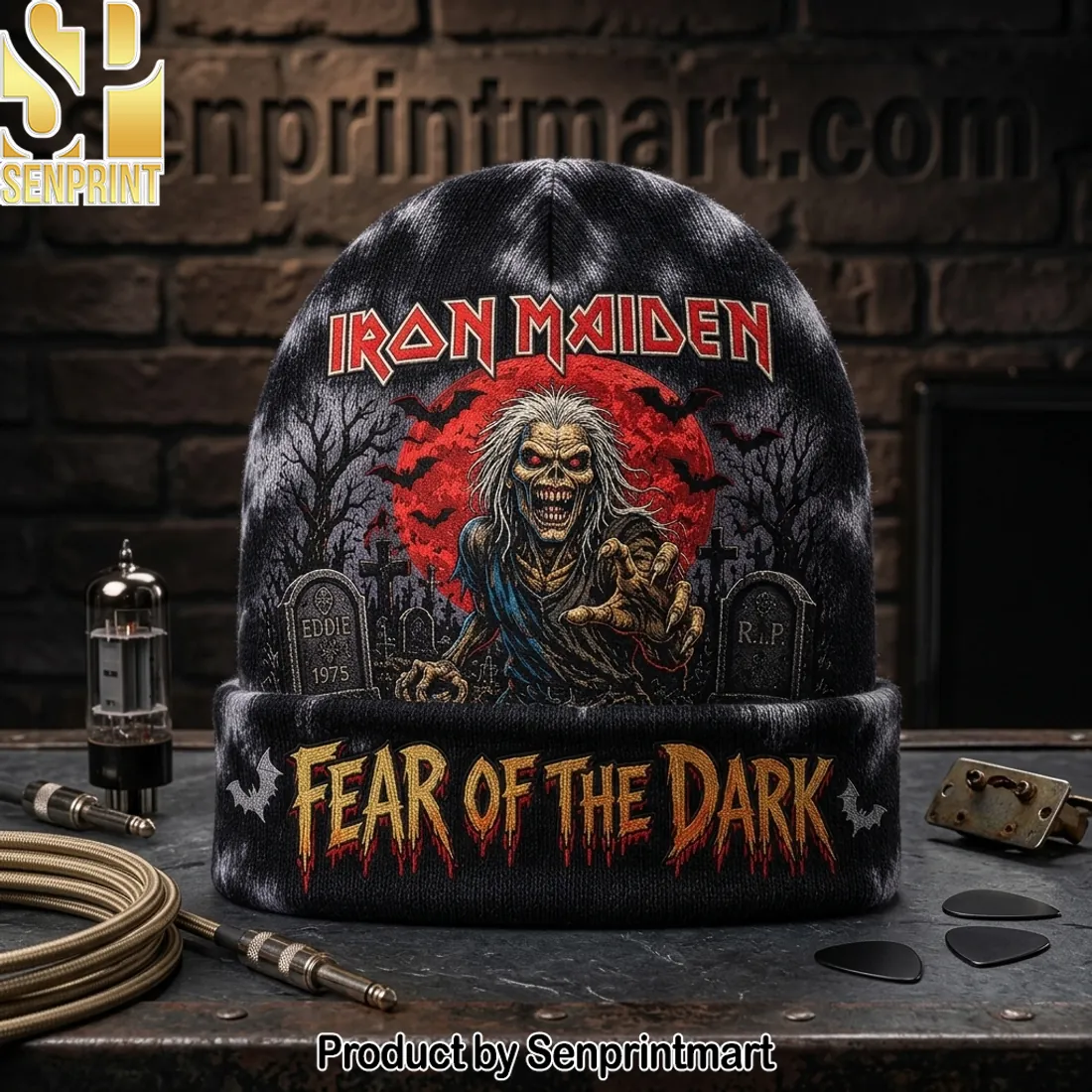 Iron Maiden Fear of the Dark Eddie Halloween Knit Beanie Hat