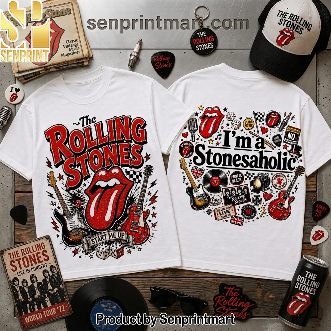 The Rolling Stones I’m a Stonesaholic Start Me Up Vintage T-Shirt