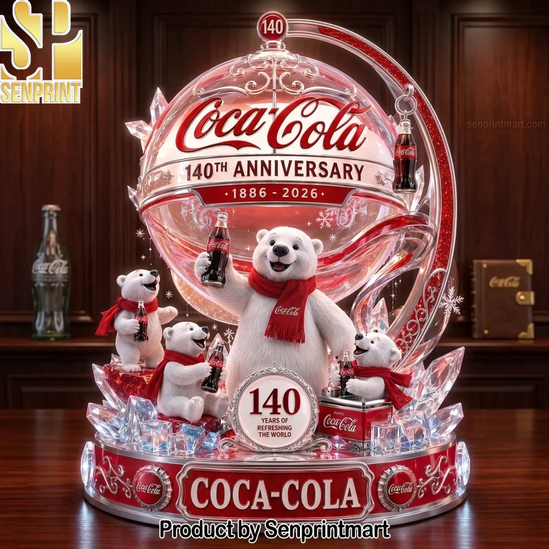 Coca-Cola 140th Anniversary 1886-2026 Polar Bear Commemorative LED Night Light