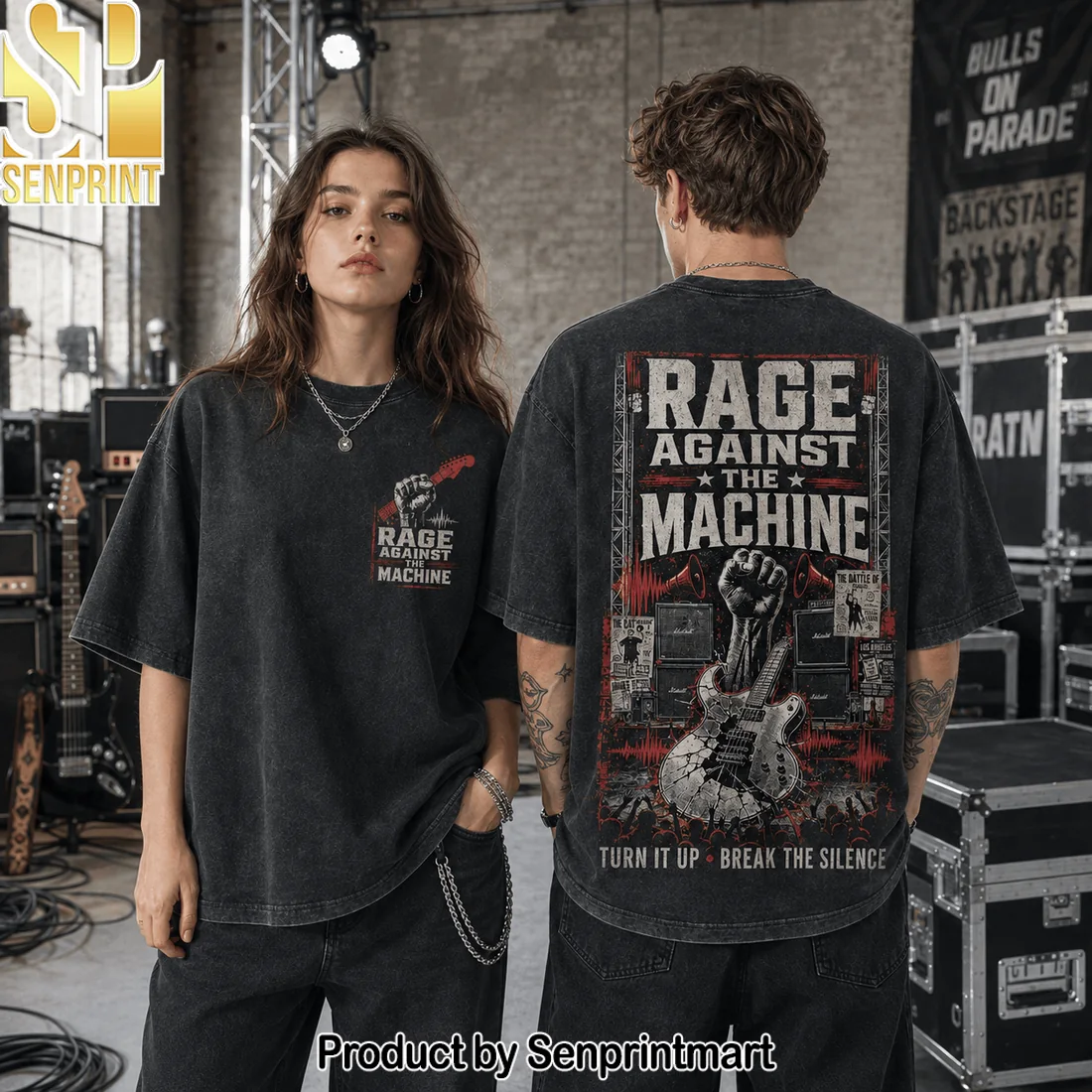 Rage Against the Machine Break the Silence Vintage Washed Graphic T-Shirt Rage Against the Machine Break the Silence Vintage Washed Graphic T-Shirt