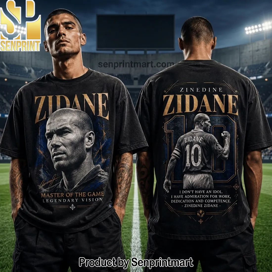 Zinedine Zidane Master of the Game Vintage Graphic T-Shirt