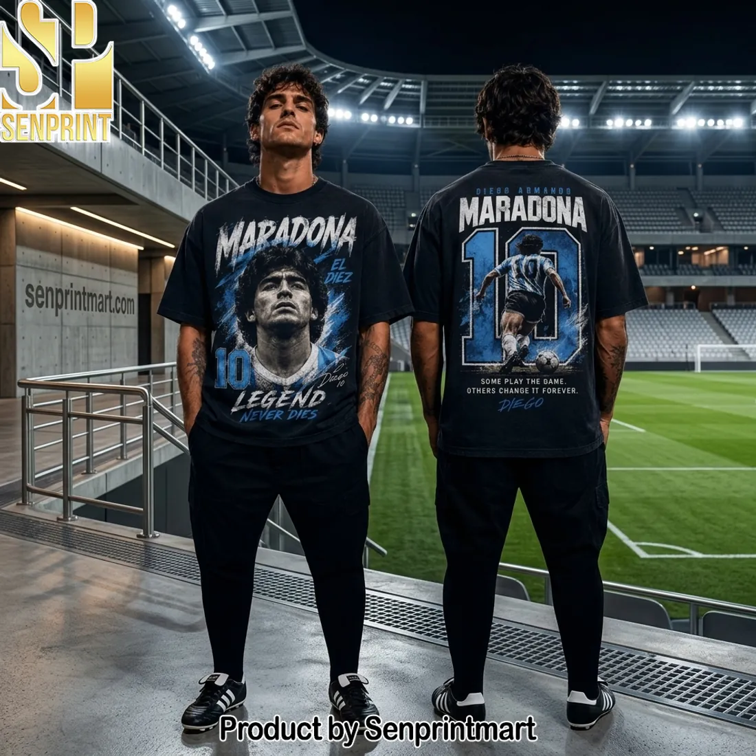 Diego Maradona Legend Never Dies Vintage Graphic T-Shirt