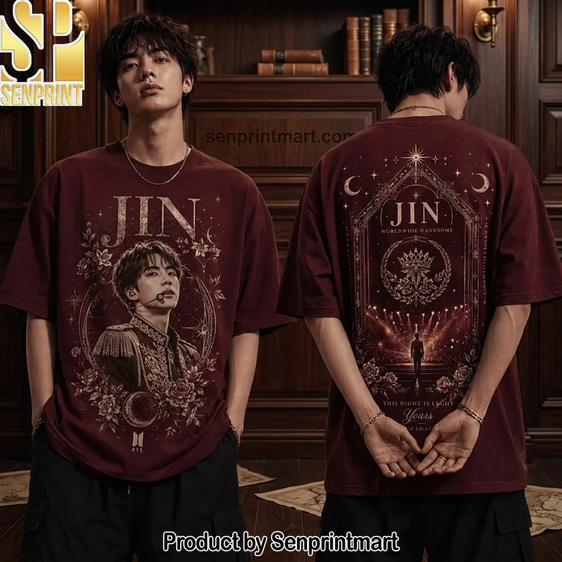 BTS Jin Worldwide Handsome Vintage Graphic T-Shirt