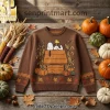 Peanuts Snoopy Flying Ace Pumpkin Patch Fall Vintage Knit Sweater Peanuts Snoopy Flying Ace Pumpkin Patch Fall Vintage Knit Sweater