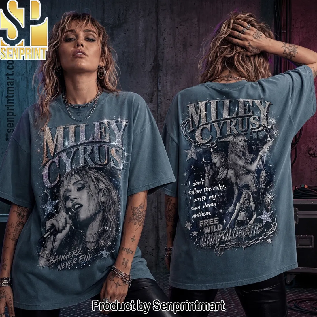 Miley Cyrus Bangerz Never End Vintage Acid Wash T-Shirt