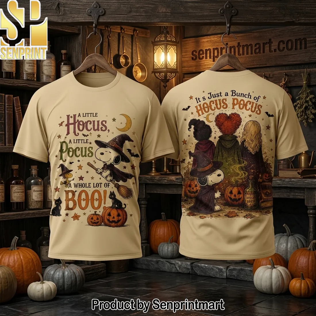 Snoopy A Little Hocus A Little Pocus A Whole Lot Of Boo Halloween T-Shirt