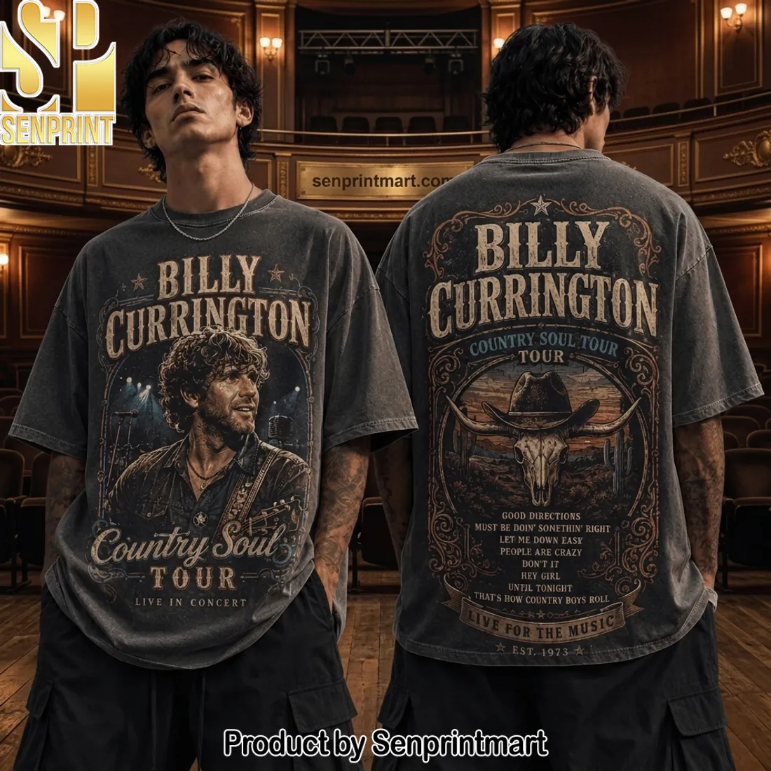 Billy Currington Country Soul Tour Live in Concert Vintage Graphic T-Shirt