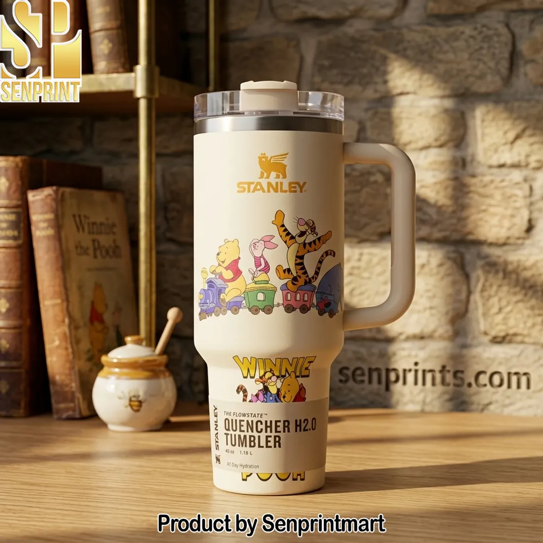 Winnie the Pooh and Friends Train Cream Insulated 40oz Tumbler