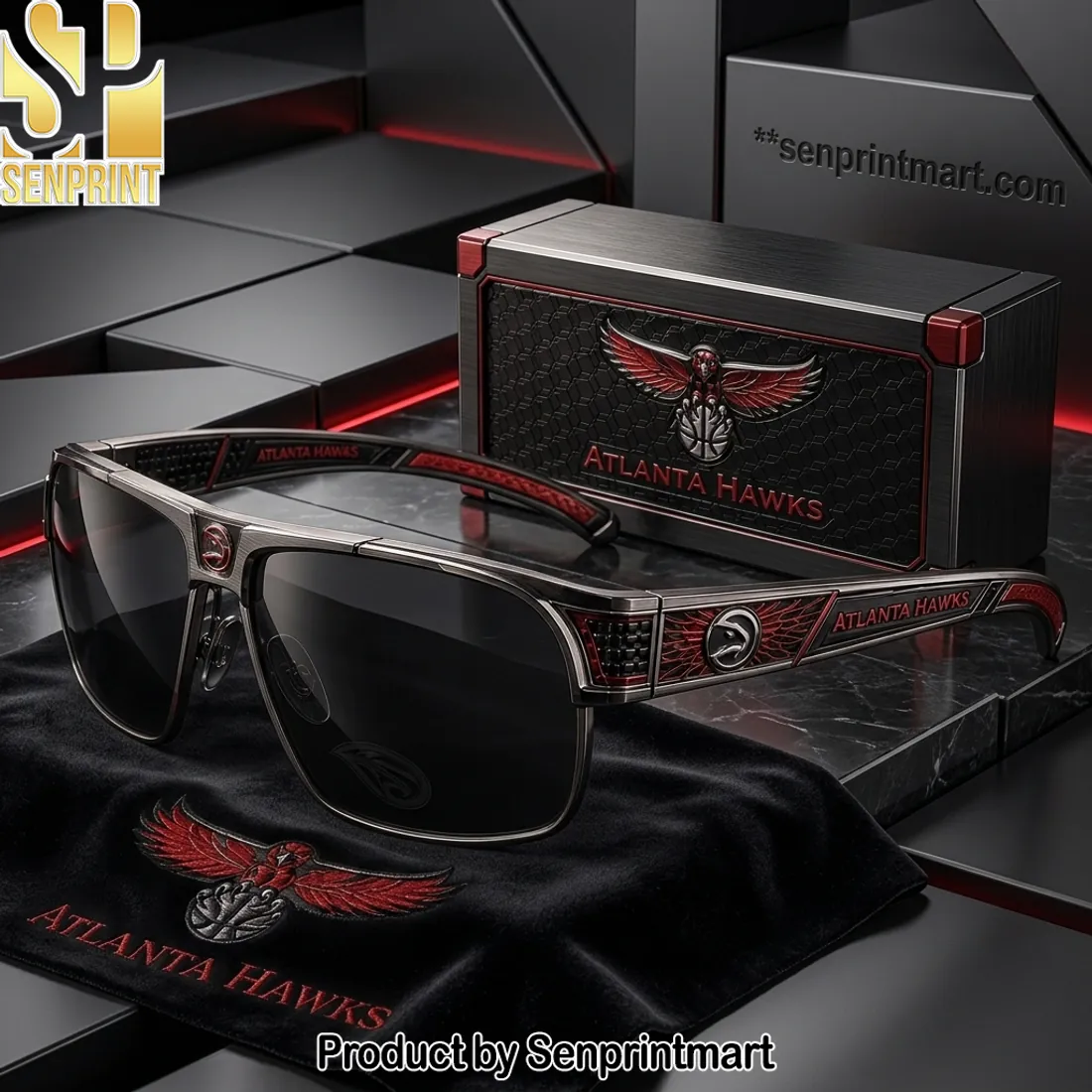 Atlanta Hawks Premium Polarized Metal Frame Sport Sunglasses