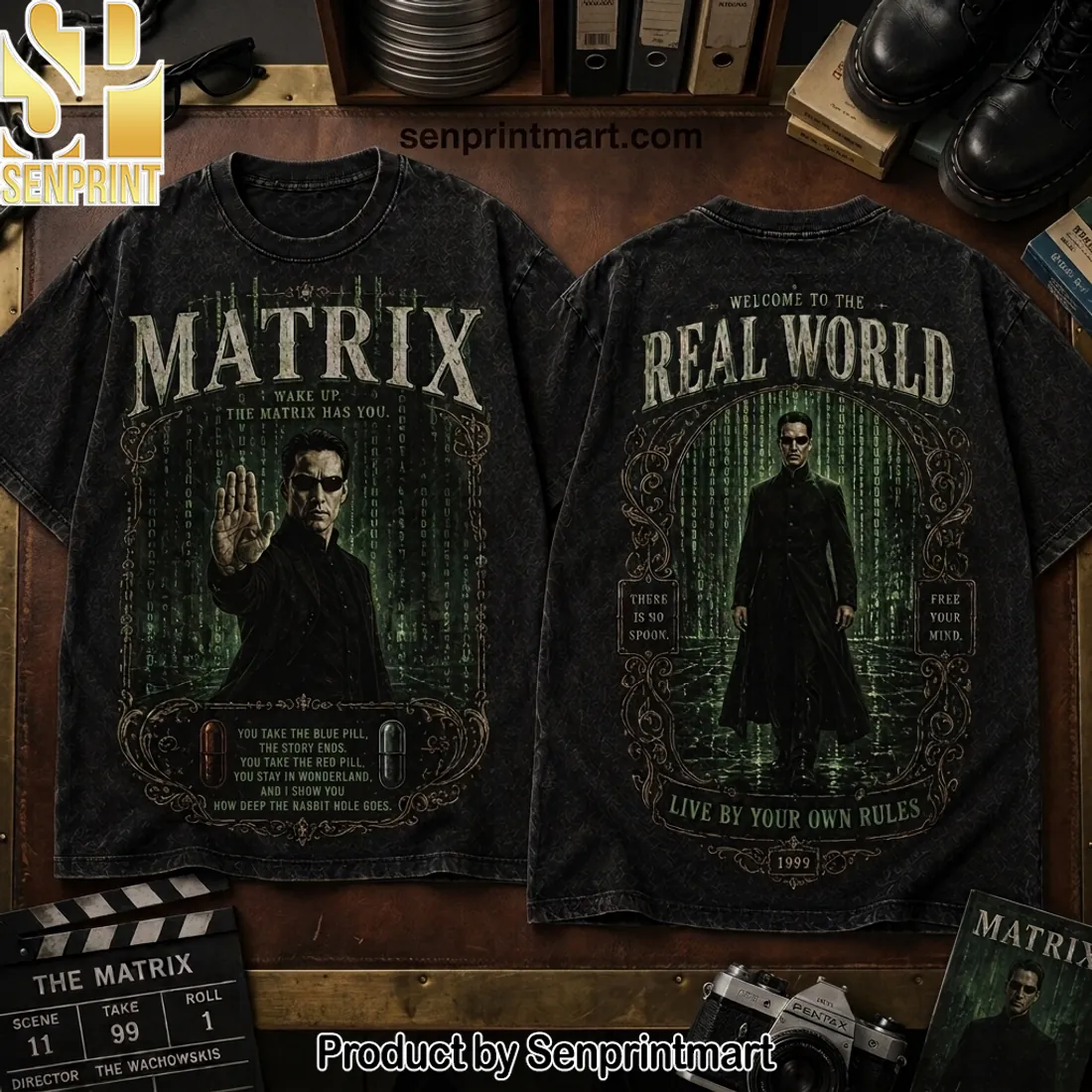 The Matrix Neo Welcome to the Real World Vintage Graphic T-Shirt