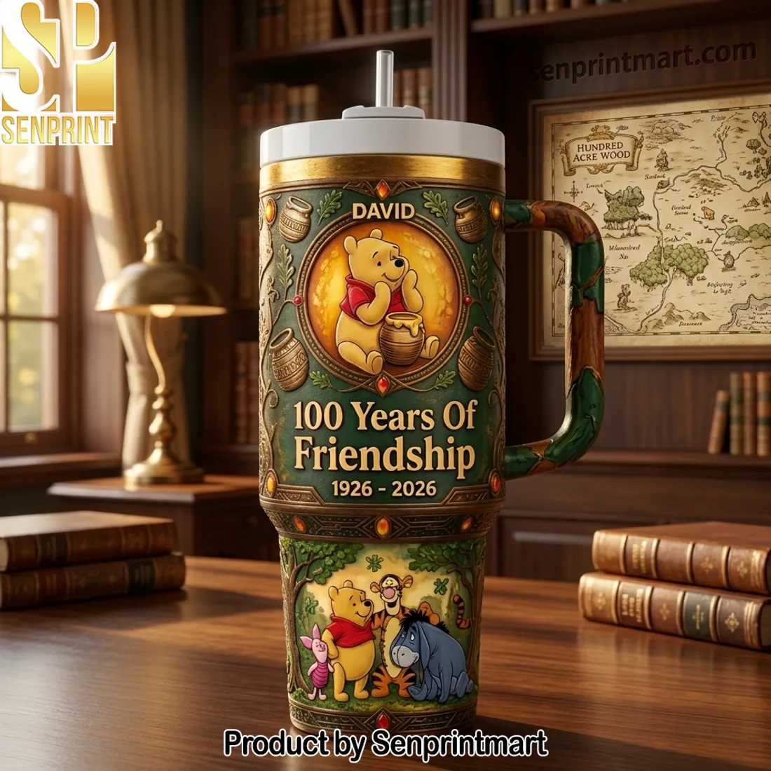 Personalized Winnie the Pooh 100 Years of Friendship 1926-2026 Vintage 40oz Tumbler