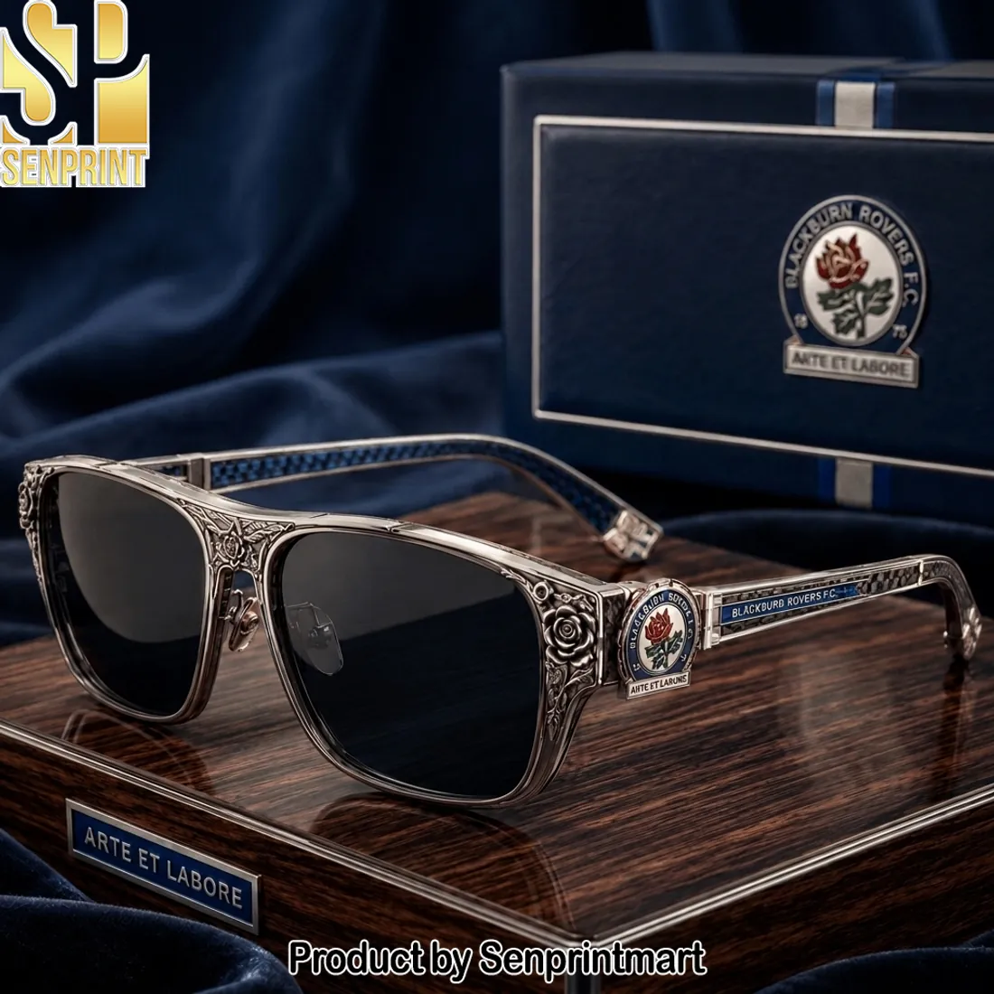 Blackburn Rovers FC Arte et Labore Premium Engraved Sunglasses