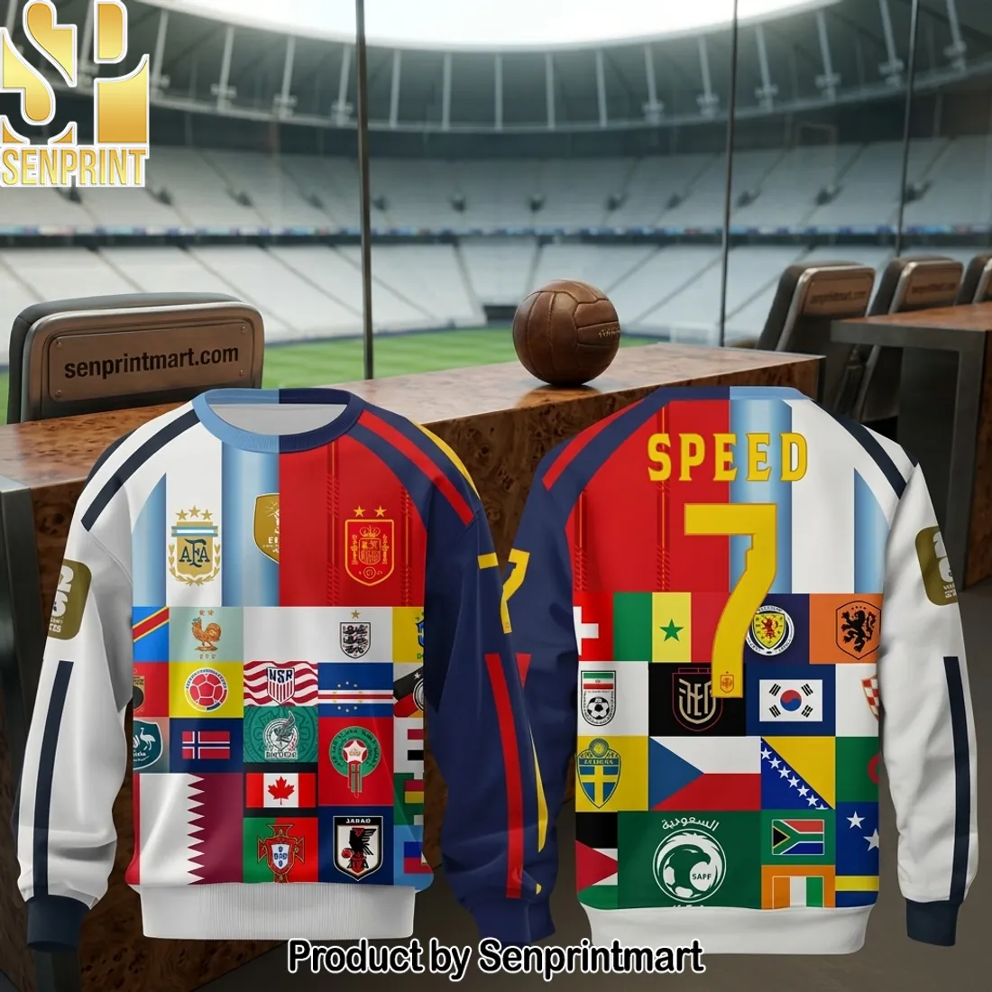 IShowSpeed Speed 7 World Cup Soccer Flags Graphic Sweatshirt